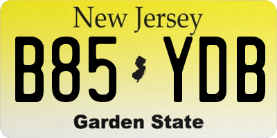 NJ license plate B85YDB