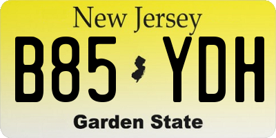 NJ license plate B85YDH