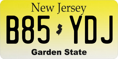 NJ license plate B85YDJ