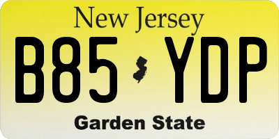 NJ license plate B85YDP