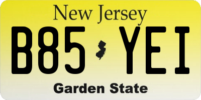 NJ license plate B85YEI