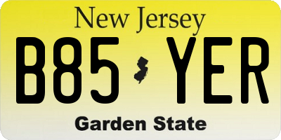 NJ license plate B85YER