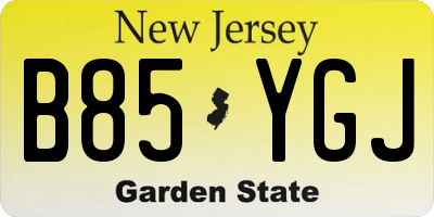 NJ license plate B85YGJ