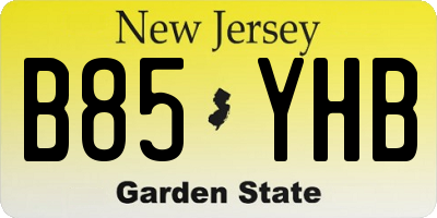 NJ license plate B85YHB