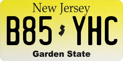 NJ license plate B85YHC