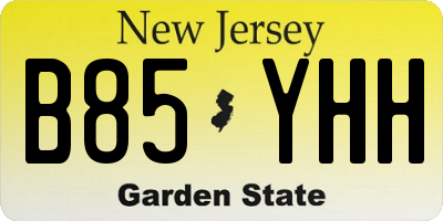NJ license plate B85YHH