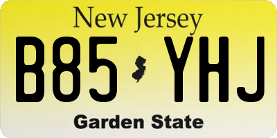 NJ license plate B85YHJ