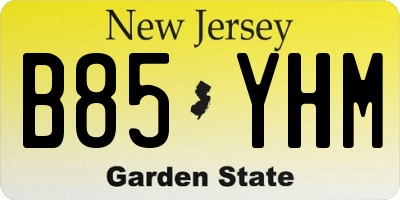 NJ license plate B85YHM
