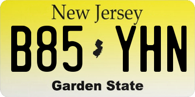 NJ license plate B85YHN