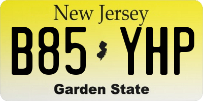 NJ license plate B85YHP