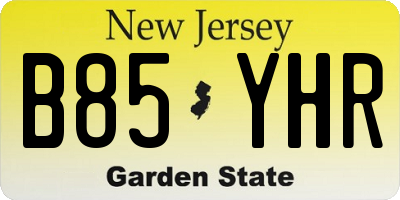 NJ license plate B85YHR