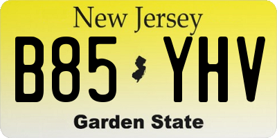 NJ license plate B85YHV