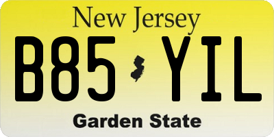 NJ license plate B85YIL