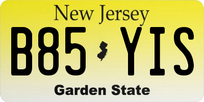 NJ license plate B85YIS
