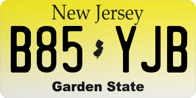 NJ license plate B85YJB