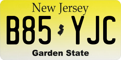 NJ license plate B85YJC