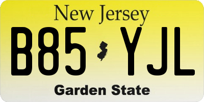 NJ license plate B85YJL
