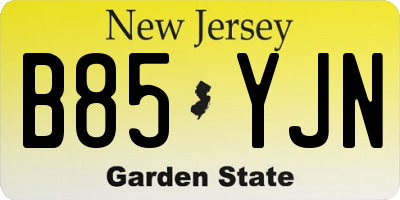 NJ license plate B85YJN