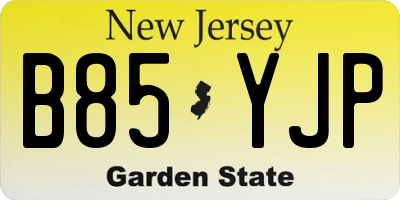 NJ license plate B85YJP