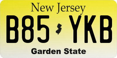 NJ license plate B85YKB