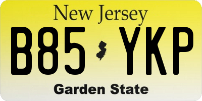 NJ license plate B85YKP