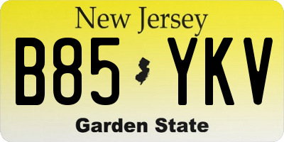 NJ license plate B85YKV