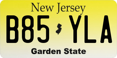 NJ license plate B85YLA