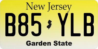 NJ license plate B85YLB