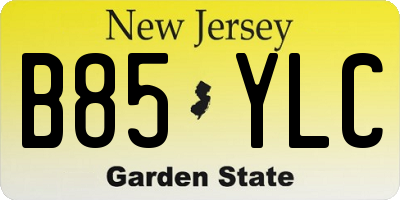 NJ license plate B85YLC