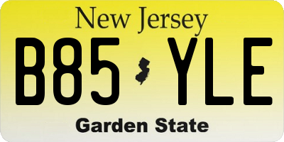 NJ license plate B85YLE