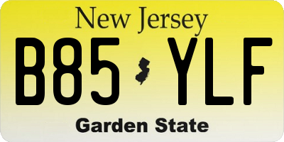 NJ license plate B85YLF