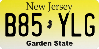 NJ license plate B85YLG