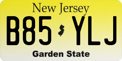 NJ license plate B85YLJ