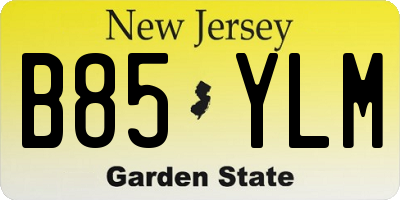 NJ license plate B85YLM