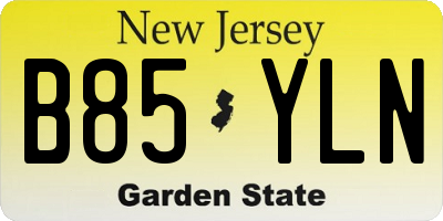 NJ license plate B85YLN