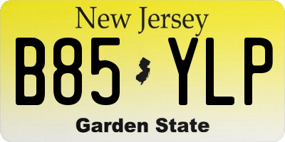 NJ license plate B85YLP