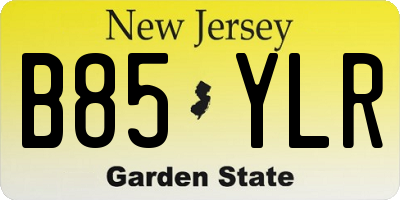 NJ license plate B85YLR