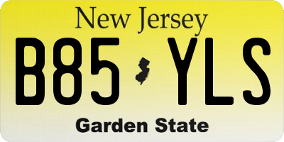 NJ license plate B85YLS