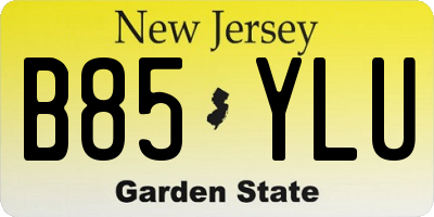 NJ license plate B85YLU