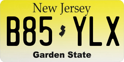 NJ license plate B85YLX