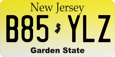 NJ license plate B85YLZ