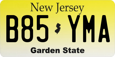 NJ license plate B85YMA