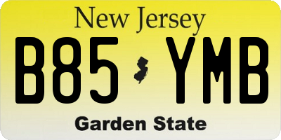 NJ license plate B85YMB