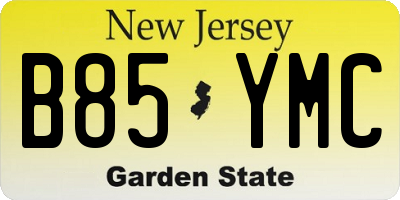 NJ license plate B85YMC