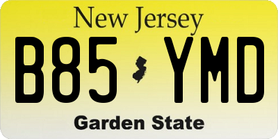 NJ license plate B85YMD