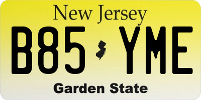 NJ license plate B85YME
