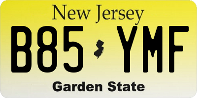 NJ license plate B85YMF
