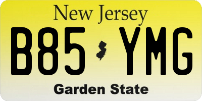NJ license plate B85YMG