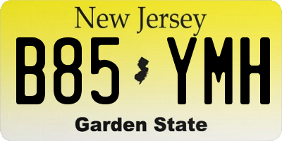 NJ license plate B85YMH