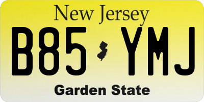 NJ license plate B85YMJ